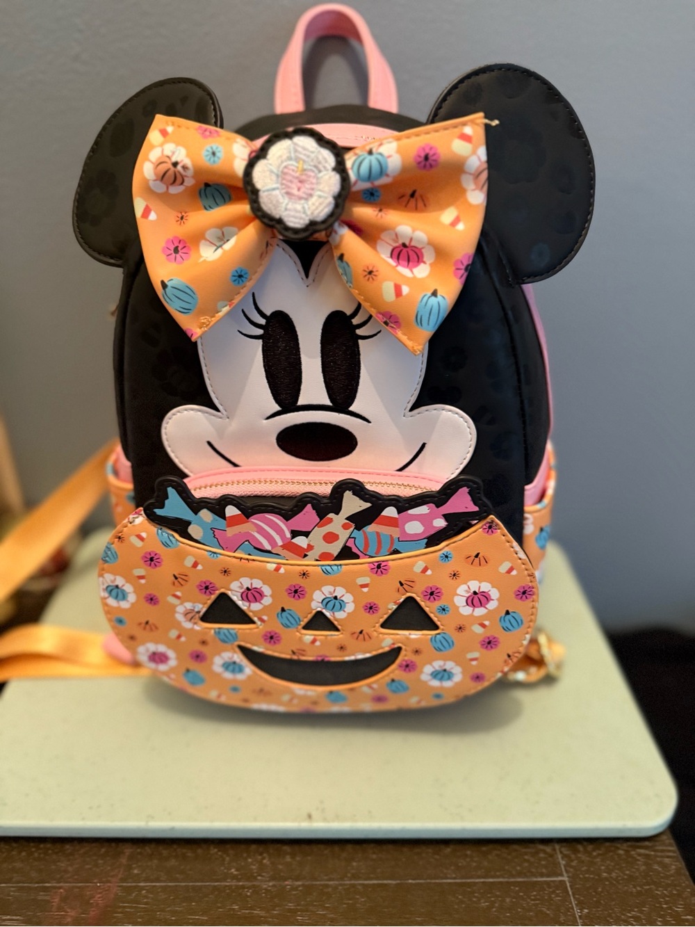 Loungefly Halloween Pumpkin Bow Backpack - Orange/Pink